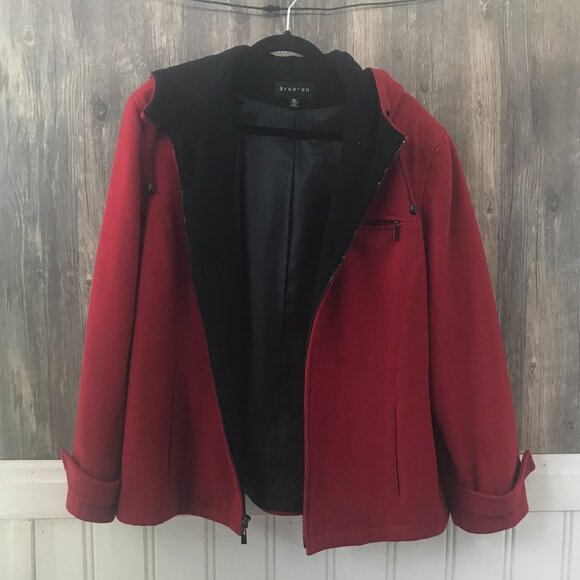 vintage Y2K Braetan 100% wool full zip red jacket size XL - Picture 1 of 3